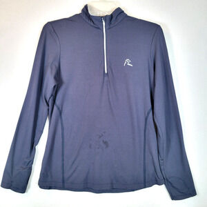Rhoback Womens 1/4 Zip Pullover Activewear Shirt Top Size Medium Blue Golf